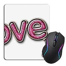Mouse pad with print Valentine's Day I Love You 3D