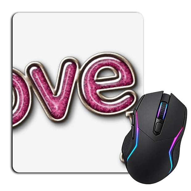 Mouse pad with print Valentine's Day I Love You 3D