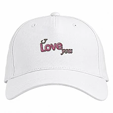 Baseball cap with Print Valentine's Day I Love You 3D - white