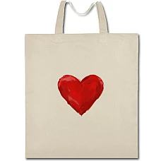Eco bag with print Valentine's Day Red Heart Lipstick - beige