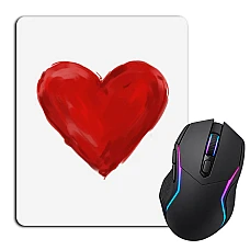 Mouse pad with print Valentine's Day Red Heart Lipstick