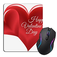 Mouse pad with print Valentine's Day Two Red Hearts