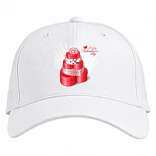 Baseball cap with Print Valentine's Day Gifts Hearts - white