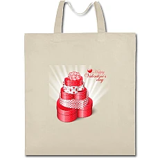 Eco bag with print Valentine's Day Gifts Hearts - beige