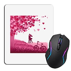 Mouse pad with print Valentine's Day Tree With Hearts And A Pair Of