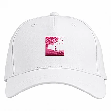 Baseball cap with Print Valentine's Day Tree With Hearts And A Pair Of - white