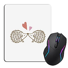 Mouse pad with print Valentine's Day Two Hedgehog And Heart