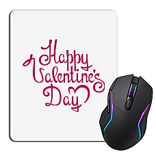 Mouse pad with print Valentine's Day Inscription Pastel Red