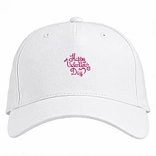 Baseball cap with Print Valentine's Day Inscription Pastel Red - white