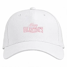 Baseball cap with Print Valentine's Day Inscription With White Stroke - white