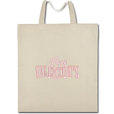 Eco bag with print Valentine's Day Inscription With White Stroke - beige
