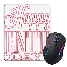 Mouse pad with print Valentine's Day Inscription With White Stroke