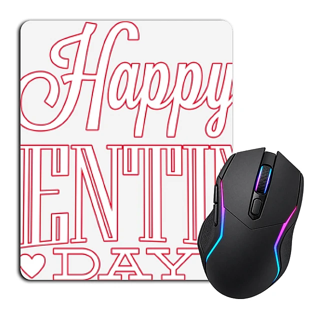 Mouse pad with print Valentine's Day Inscription With White Stroke
