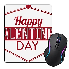 Mouse pad with print Valentine's Day Inscription In Red Frame