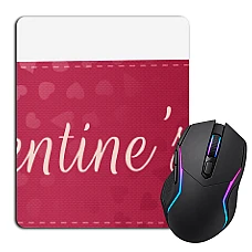 Mouse pad with print Valentine's Day Inscription On A Fabric Ribbon