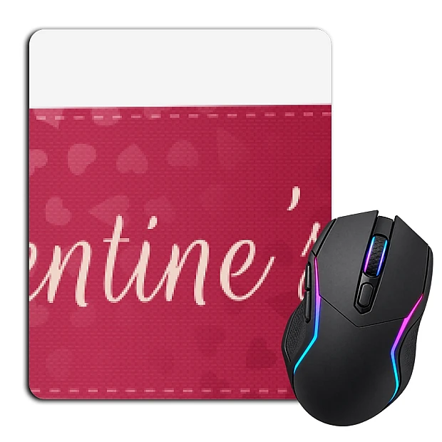 Mouse pad with print Valentine's Day Inscription On A Fabric Ribbon
