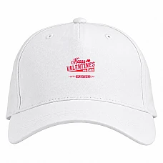 Baseball cap with Print Valentine's Day Inscription Bright Red - white