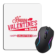 Mouse pad with print Valentine's Day Inscription Bright Red