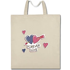 Eco bag with print Valentine's Day Forever Love - beige