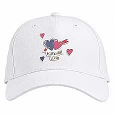 Baseball cap with Print Valentine's Day Forever Love - white