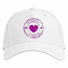 Baseball cap with Print Valentine's Day Heart Stamp - white