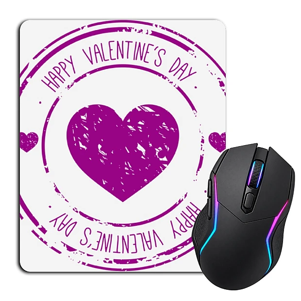 Mouse pad with print Valentine's Day Heart Stamp