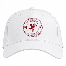 Baseball cap with Print Valentine's Day Cupid Print - white
