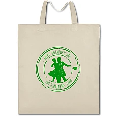 Eco bag with print Valentine's Day Love Stamp - beige