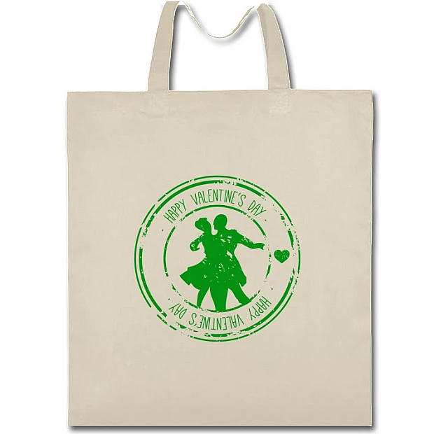 Eco bag with print Valentine's Day Love Stamp - beige