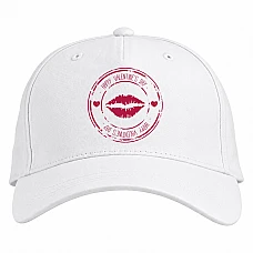 Baseball cap with Print Valentine's Day Kiss Lip Print - white