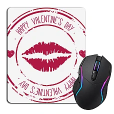 Mouse pad with print Valentine's Day Kiss Lip Print