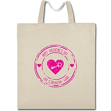 Eco bag with print Valentine's Day Print Key To Heart - beige