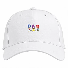 Бейсболка с принтом День Отца Dad - белая