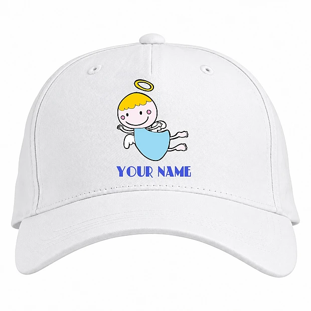 Baseball cap with Print Angel Day Your Name Angel - white