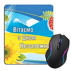 Коврик для мыши с принтом День Независимости Флаг Калина Подсолнух