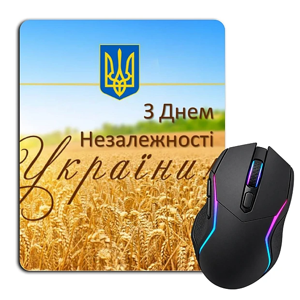 Коврик для мыши с принтом День Независимости Герб Поле Пшеницы