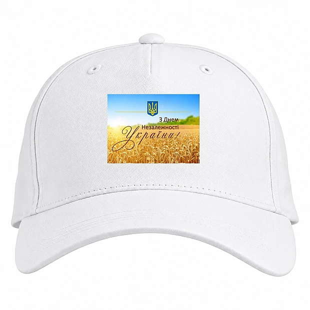 Baseball cap with Print Independence Day Emblem Wheat Field - white