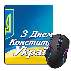 Mouse pad with print Constitution Day Coat Of Arms On Flag Background