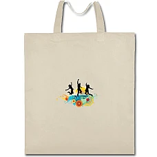 Eco bag with print Young People Dancing - beige
