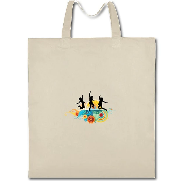 Eco bag with print Young People Dancing - beige