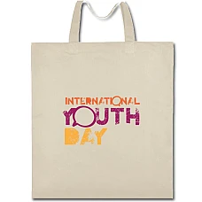 Eco bag with print Youth Day Jammed Letters - beige