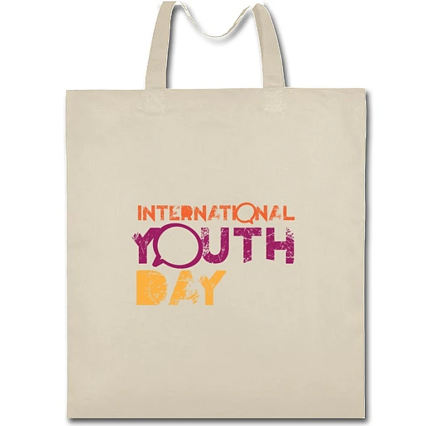 Eco bag with print Youth Day Jammed Letters - beige