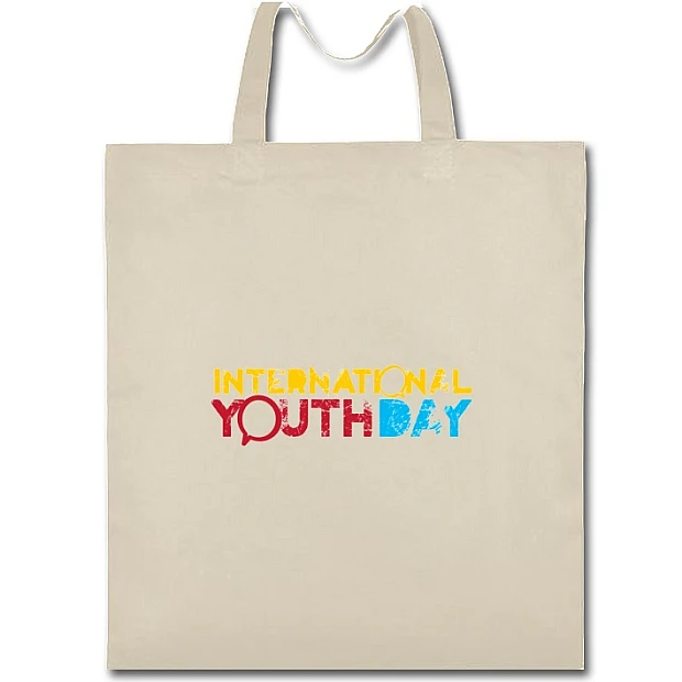 Eco bag with print Youth Day Jammed Letters 2 - beige