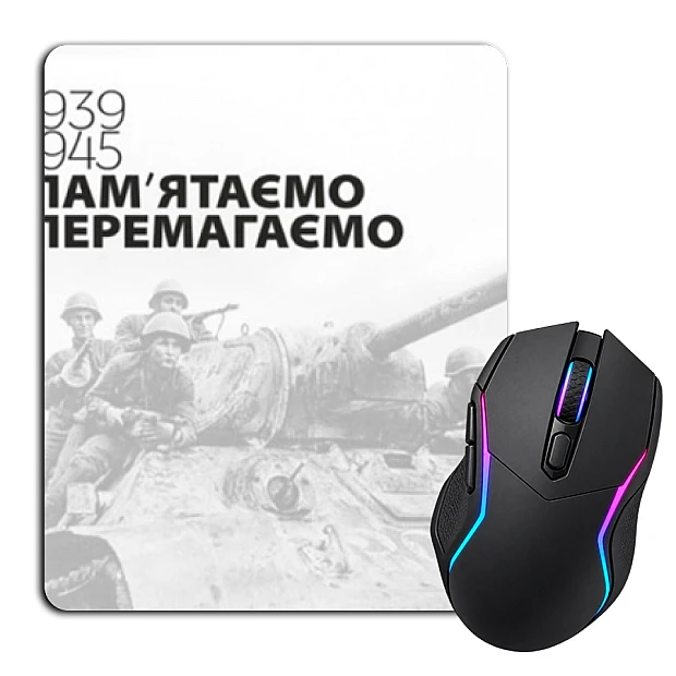 Mouse pad with print Victory Day Tank With Military
