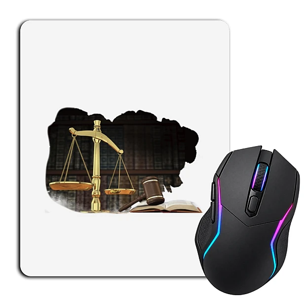 Mouse pad with print Day Lawyer Scales Of Themis Hammer Judges And The Constitution