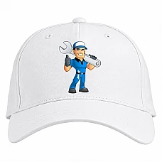 Baseball cap with Print Day Mechanic Mechanic With Wrench - white