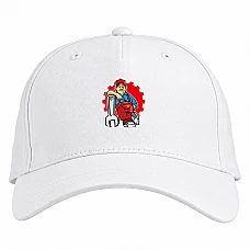 Baseball cap with Print Day Mechanic Mechanic In Red With A Key - white