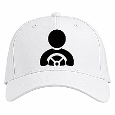 Baseball cap with Print Day Motorist Driver And The Steering Wheel - white