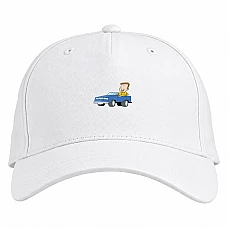 Baseball cap with Print Day Motorist Blue Car And Driver - white