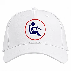 Baseball cap with Print Day Motorist Sign - white
